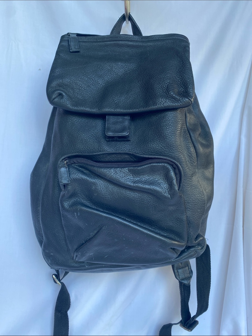 Tomboy Black Pebbled Leather Backpack